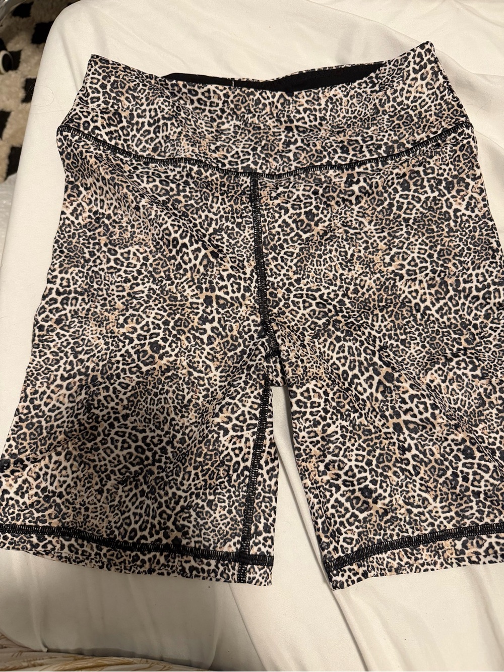 Victoria's Secret Beige and Black Leopard Bike Shorts